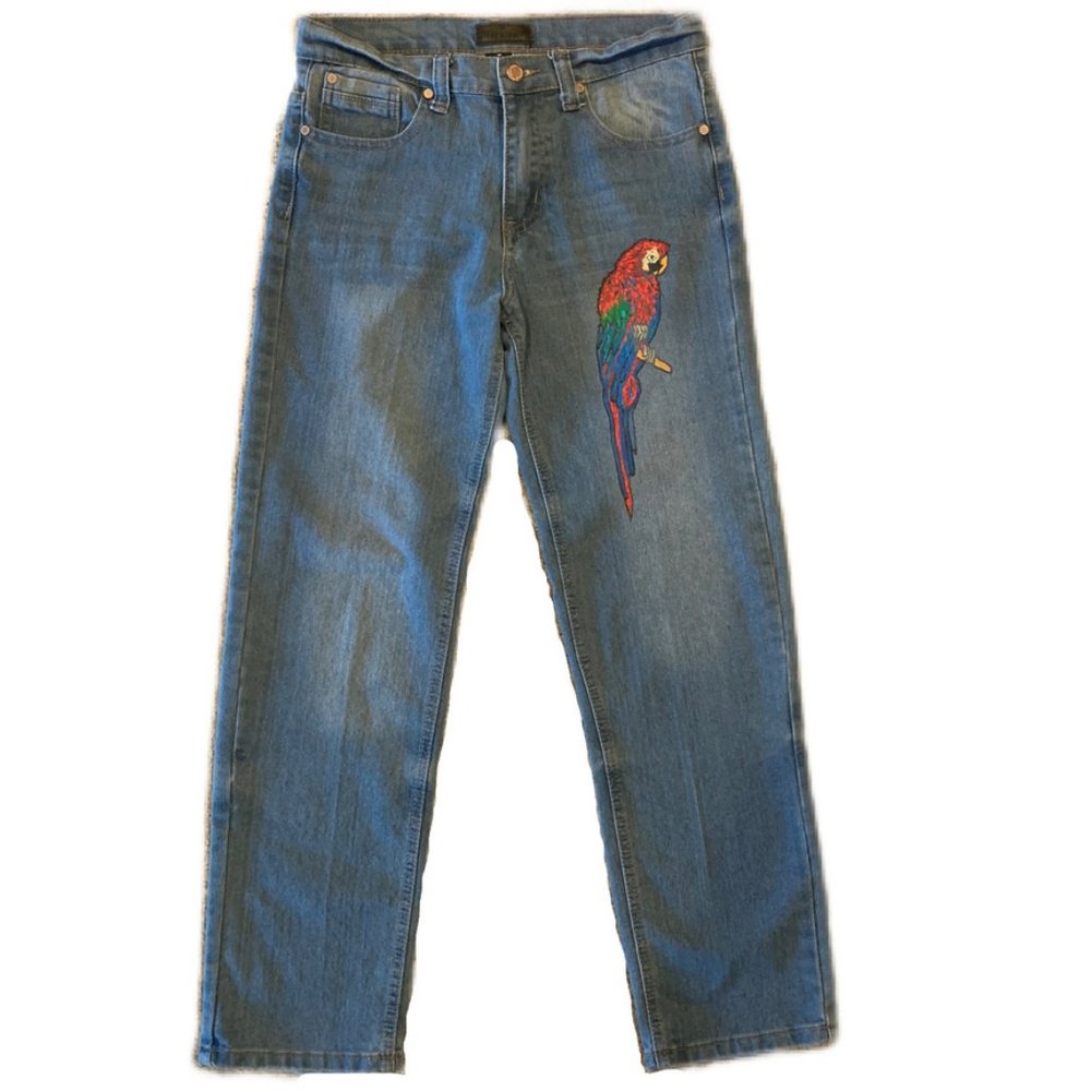 Steve's Jeans Upcycled Jungle Parrot Perch Size 16 Kids'